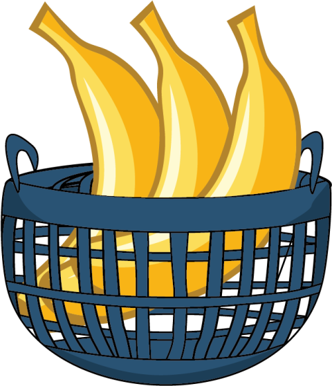 Cartoon Banana Backet PNG No Background Picture Free Download