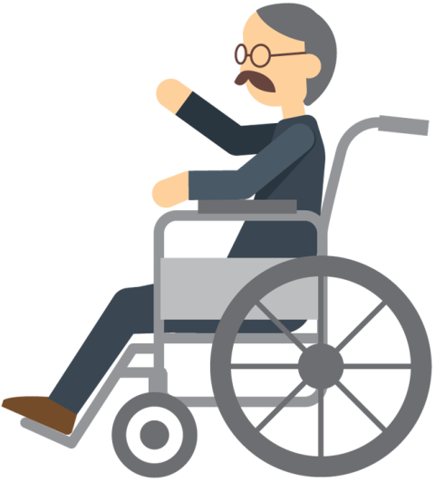 Cartoon Wheelchair PNG Sticker Free Download