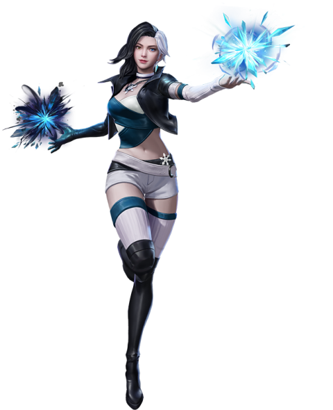 Game girl 3d character with magic effect free png