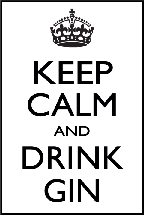 Keep Calm and Drink Gin PNG Image