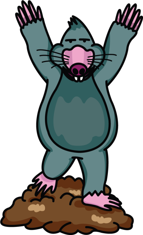 Under Ground Mole Animal PNG Cartoon Character