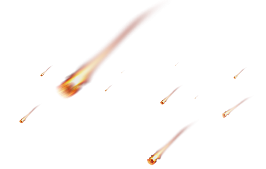 Meteor fire particle through space to earth png free