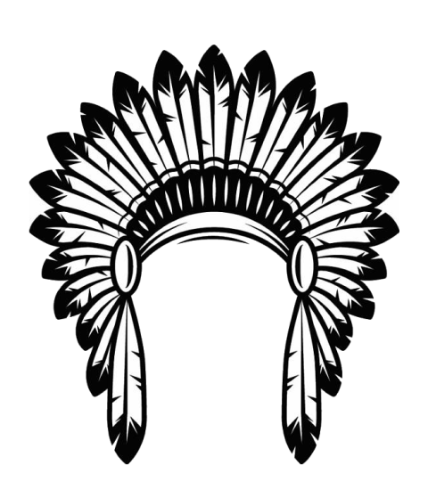 Silhouette American Indian headdress PNG Image Free Download