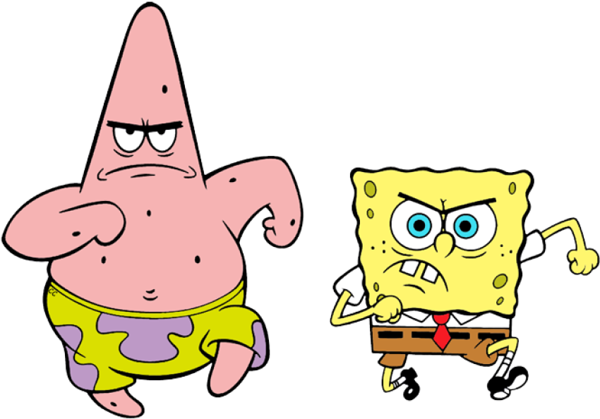 Illustration Running Spongebob PNG Transparent Image