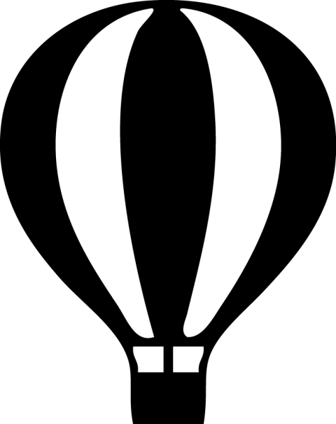 Black & White Air Balloon PNG Logo Free Download