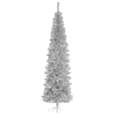 Silver Clipart Christmas Celebration Tinsel Tree Image PNG Free Download