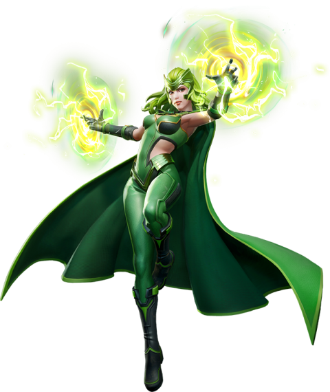Super Hero Girl with Green Dress 3d Game Character & Green Hair super Hero & Energyfull  Girl action Hero From png for free download