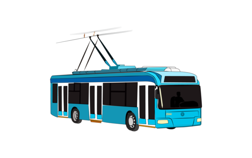 Isolated Free Art Clipart Stock Trolleybus PNG Image Of Transparent Background
