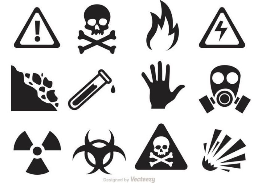 Danger warning Icons set royalty free vector image Transparent background