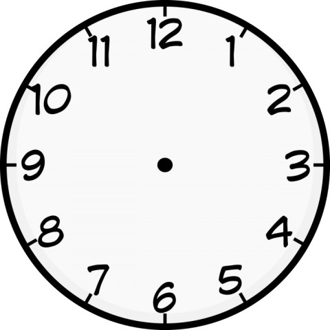 Round Clock without pins PNG Drawing