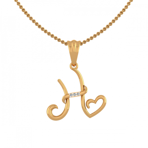 Gold H Letter PNG Pendant Picture