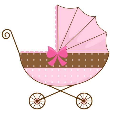 Cartoon baby pink Stroller PNG For Girl Image
