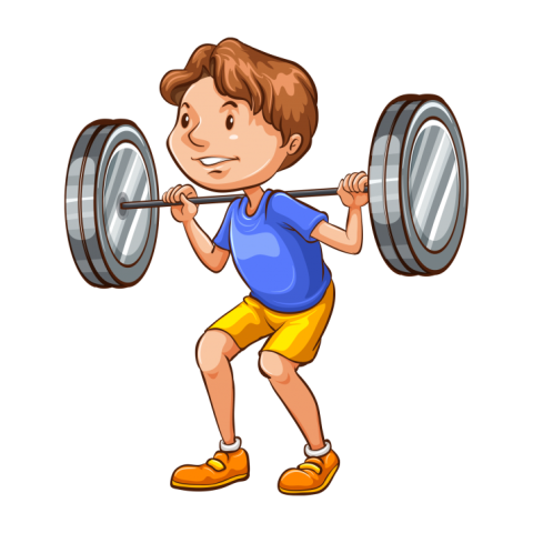 Powerlifting PNG cartoon