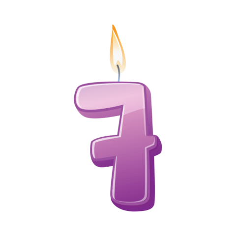 7 Number Candle  PNG Transparent Background