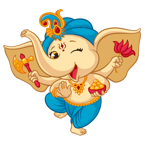 Cute Ganesha PNG Cartoon Image Free Transparent