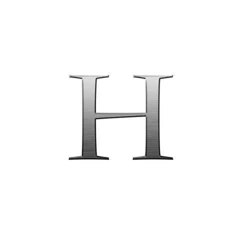 Silver H Letter PNG Image On White Background