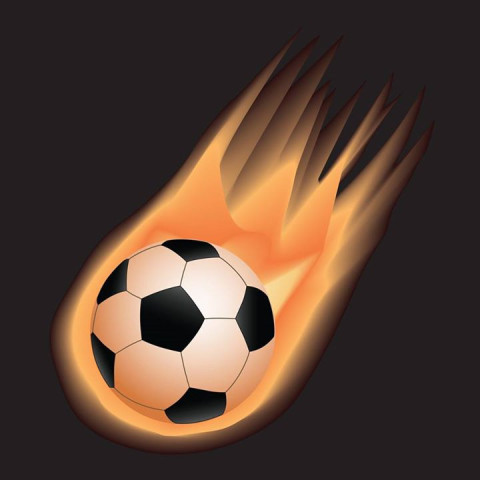 Football with fire effect png free