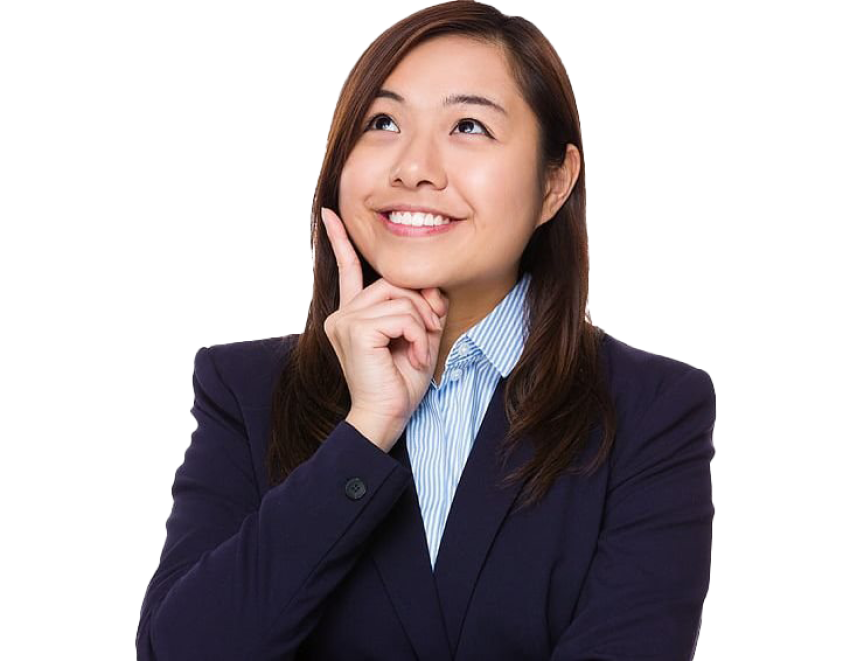 Happy smily Thinking Woman PNG Image Free Transparent