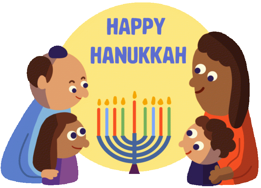 PSD Happy Hanukkah PNG Family Image