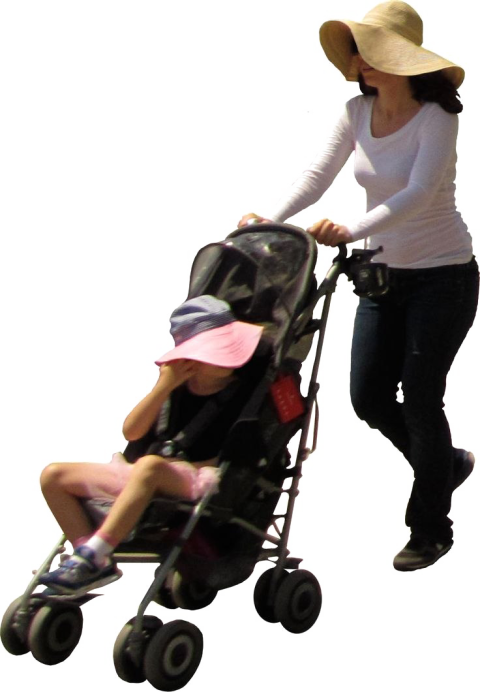 Girl on Stroller PNG vintage Image Free Download