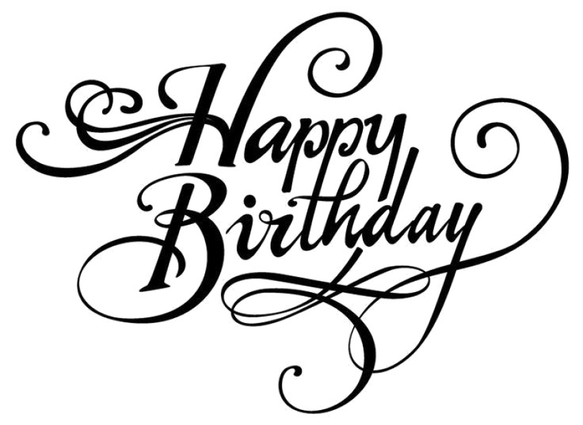 Calligraphy Happy Birthday PNG Design Free Download