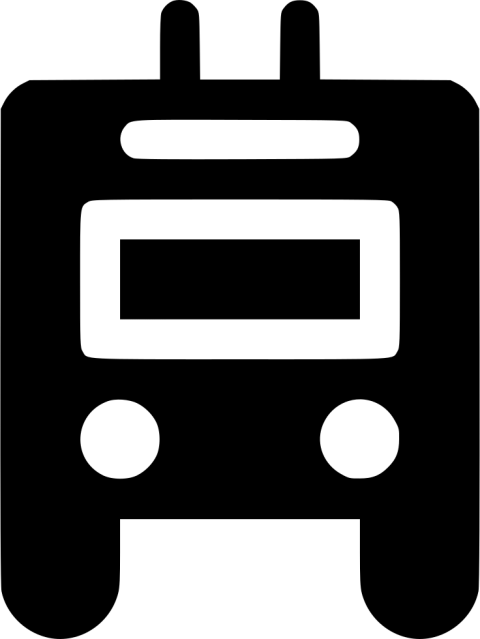 Trolleybus PNG Black Icon On Transparent Background Free Download