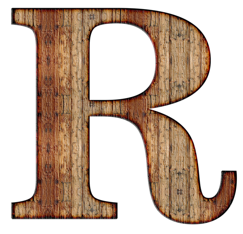 R Letter PNG Wooden Design On Wallpaper Free Download