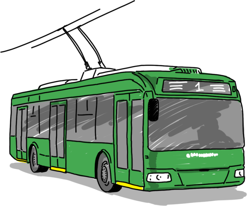 Animated Trolleybus PNG Image Free Download