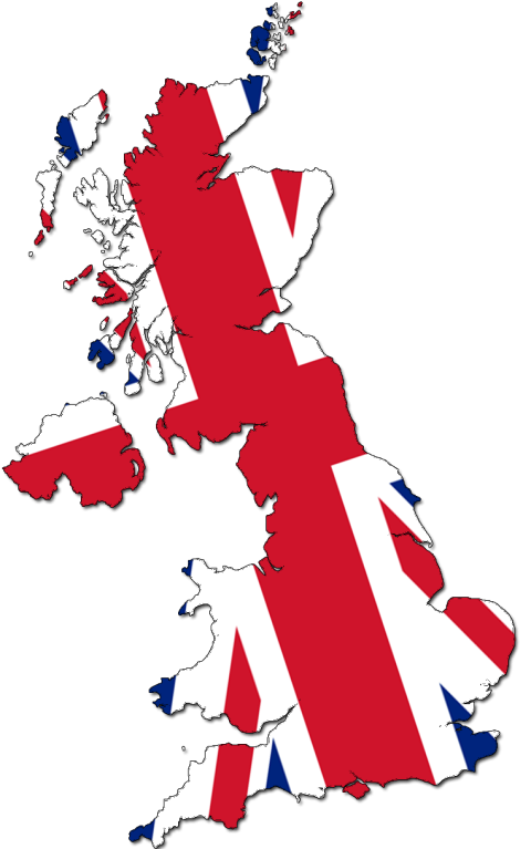 Silhouette United Kingdom Flag PNG Map Free