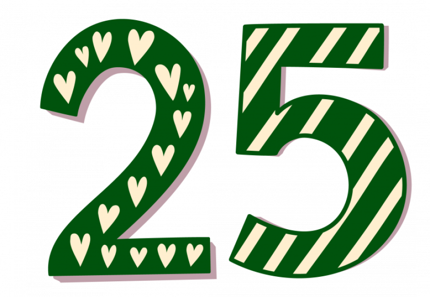 PNG Image On Green 25 Number