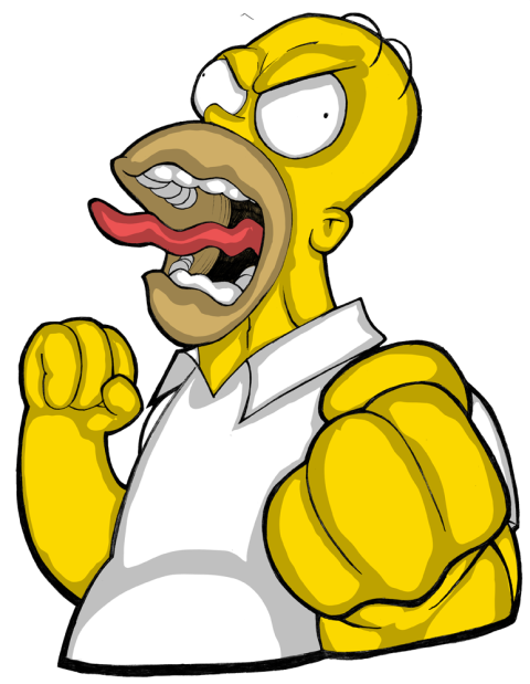 Hungry homer Simpsons PNG Character Image