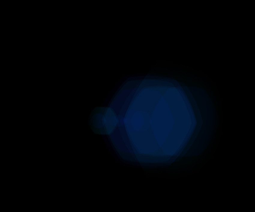 Blue hexagon lens flare light