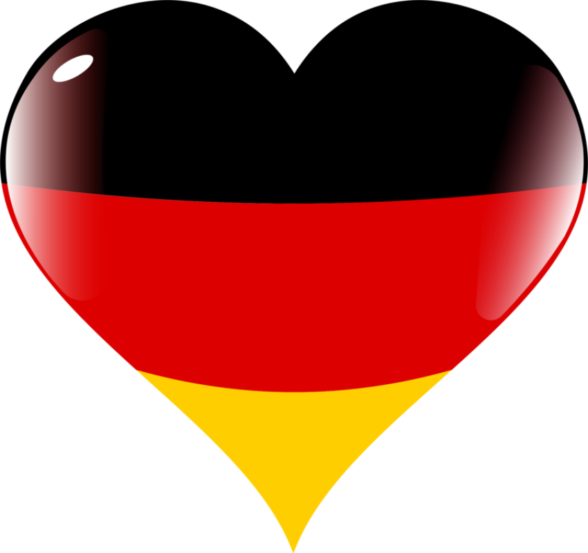 HD Germany Flag On Heart PNG Symbol