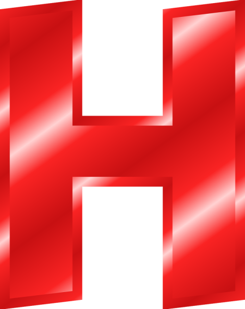 Isolated Red H Letter PNG Greater Image