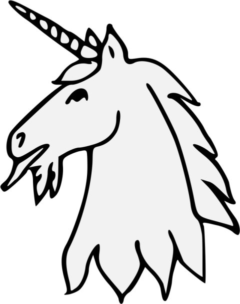 Black & White Unicorn PNG Icon Download Free