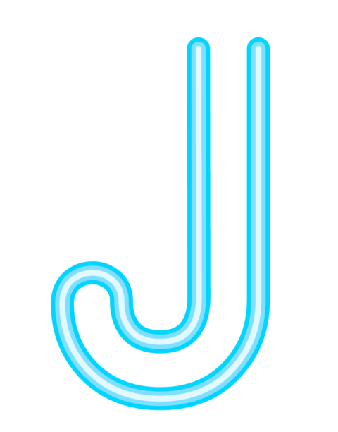 Blue J Letter PNG Outline Image