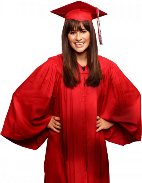 Happy female law Student in red uniform free png