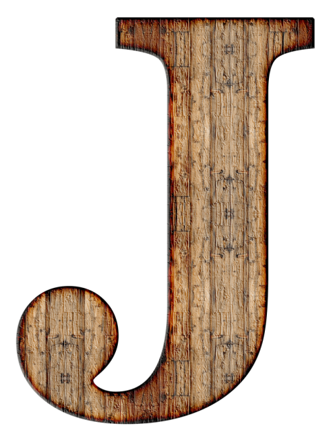 Wooden Design On J Letter PNG Image