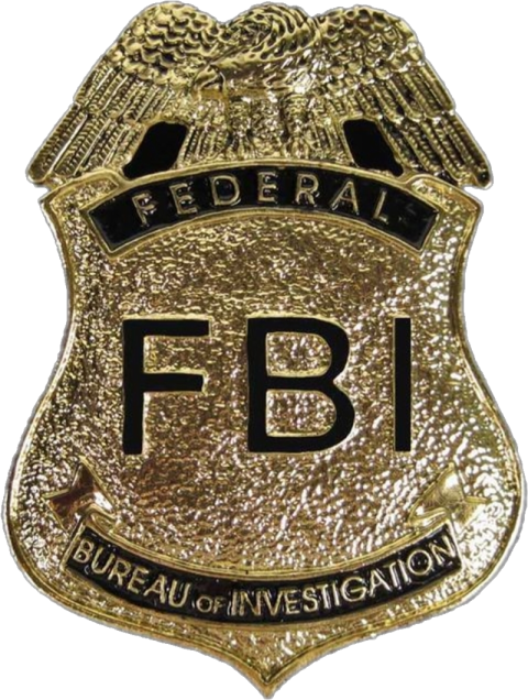 Old FBI Badge of a federal Bureau PNG investigation agent