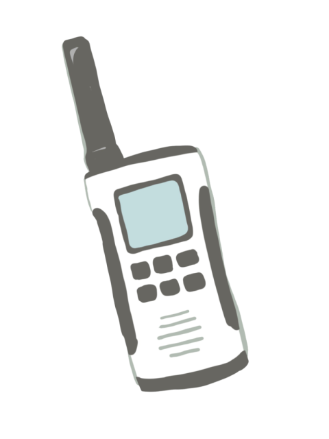 White & Grey Walkie Talkie PNG Sticker Image On White Background