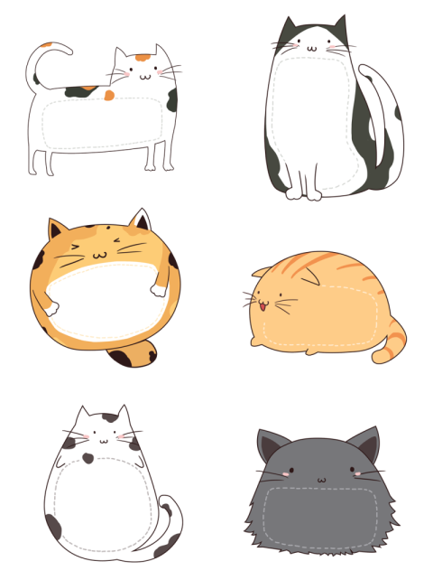 Cute cartoon hand painted pet cat PNG Free Download