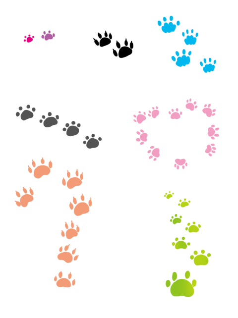 Color cat paw prints are PNG Free Download