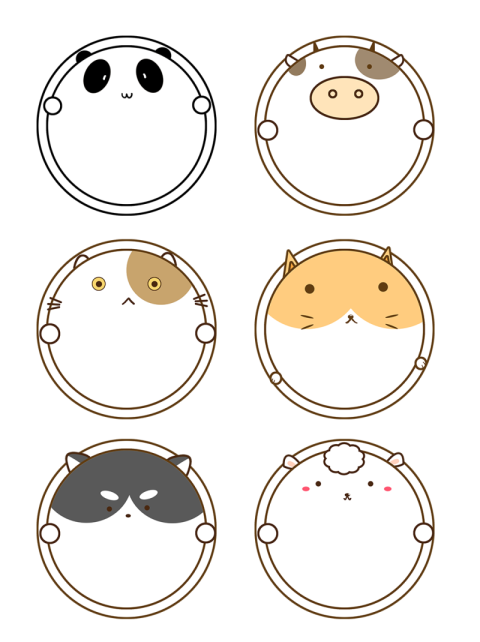 Cartoon cute animal round panda PNG Free Download