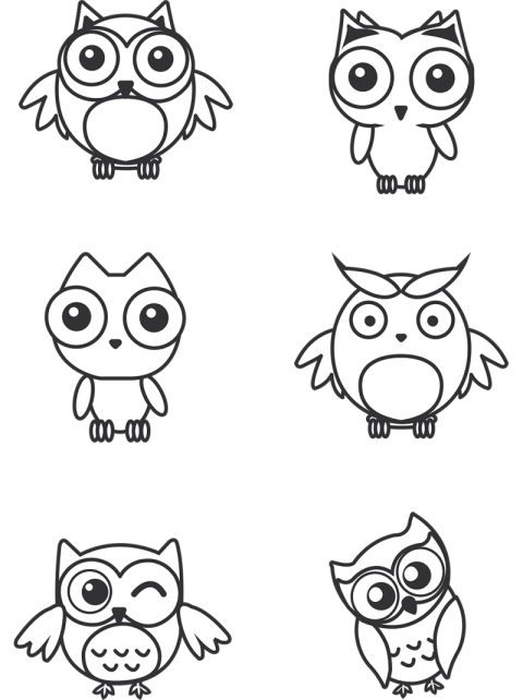 Cute stick figure owl PNG Free Download