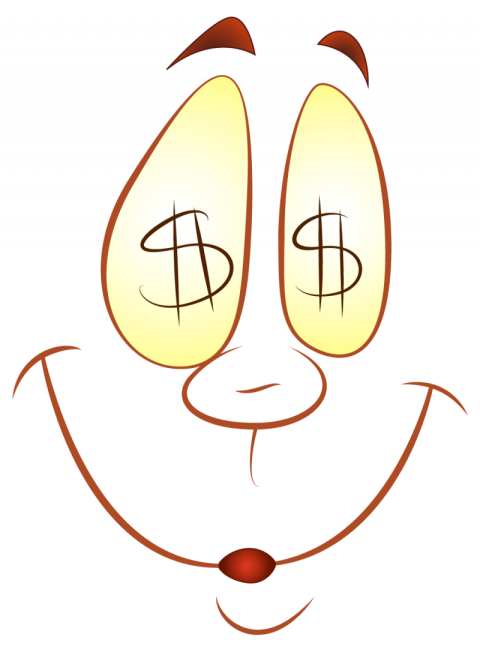 Dollar Eyes Greedy think Face Expression Vector Character Transparent Background PNG Download