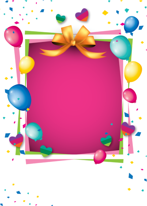 Birthday Frame with Balloons PNG Template Free Download