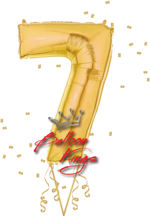 Birthay Celebiration 7 Number PNG Balloon