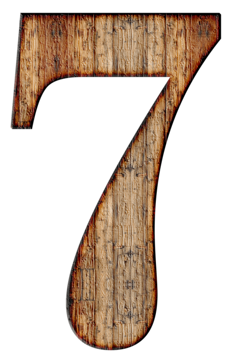 Wooden 7 Number PNG Image Free Download