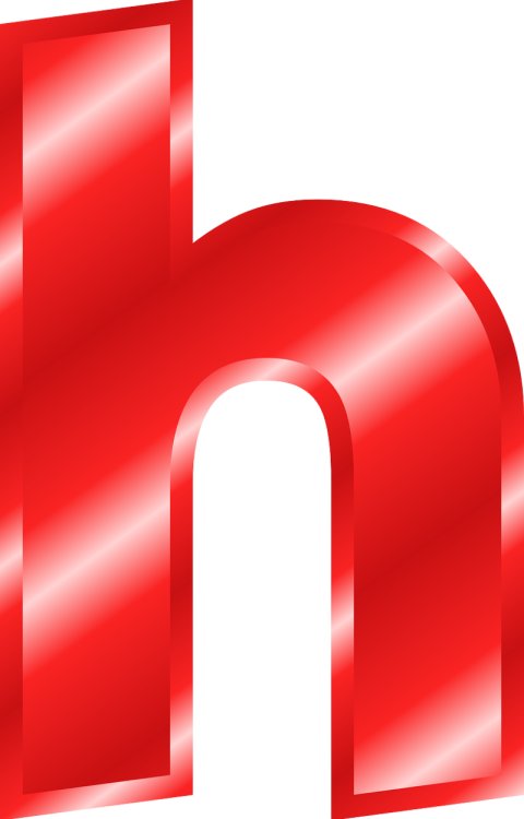 Isolated red mini H Letter PNG image