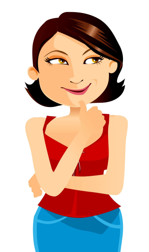 Thinking Woman PNG cartoon Character Free Download